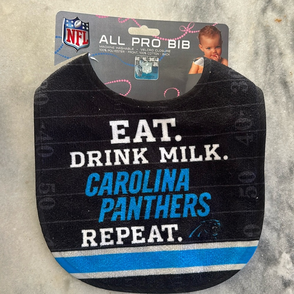 Carolina Panthers baby bib